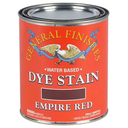 General Finishes 1 Qt Empire Red Dye Stain Water-Based Wood Stain DQR